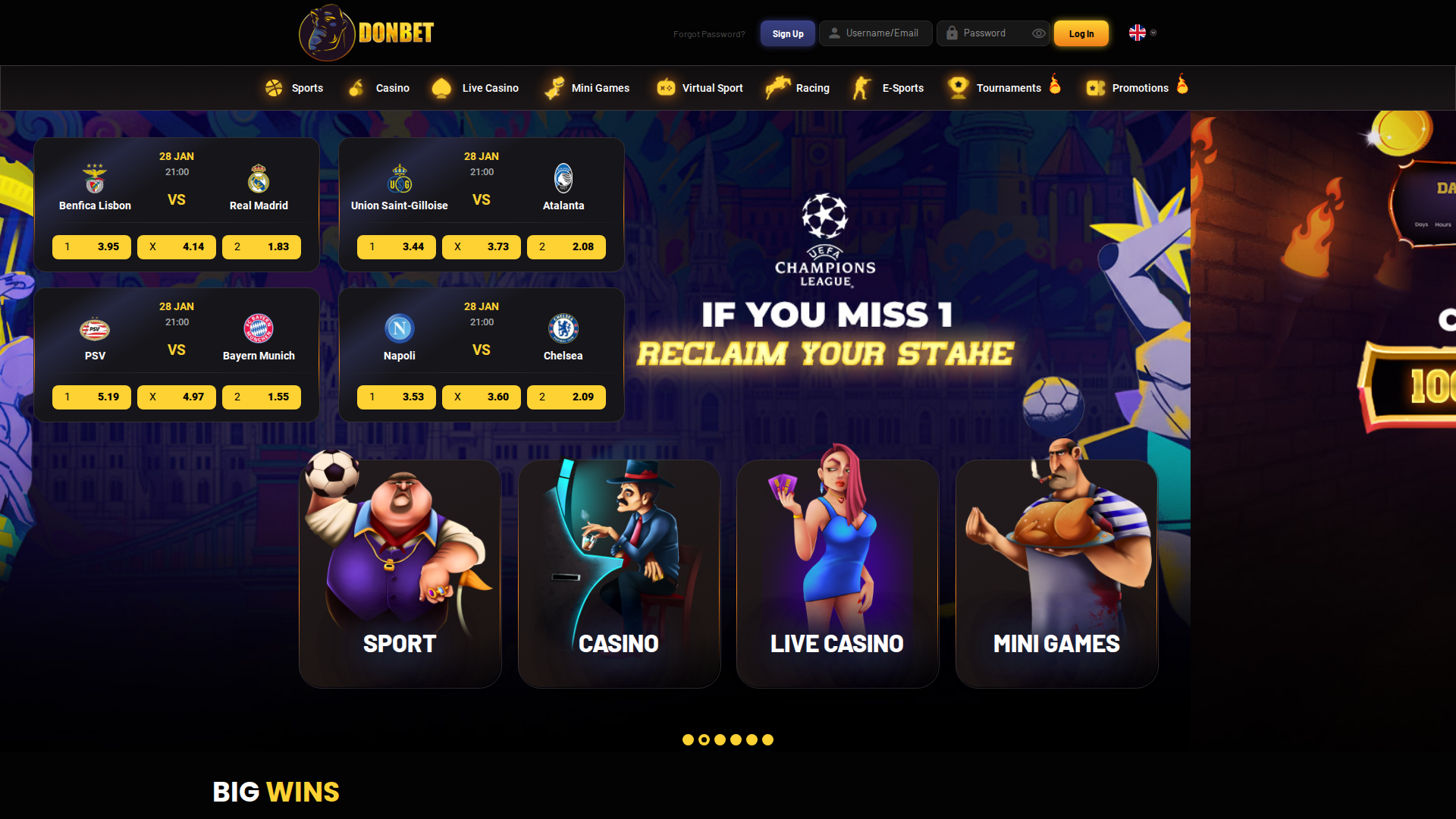 Donbet desktop screenshot