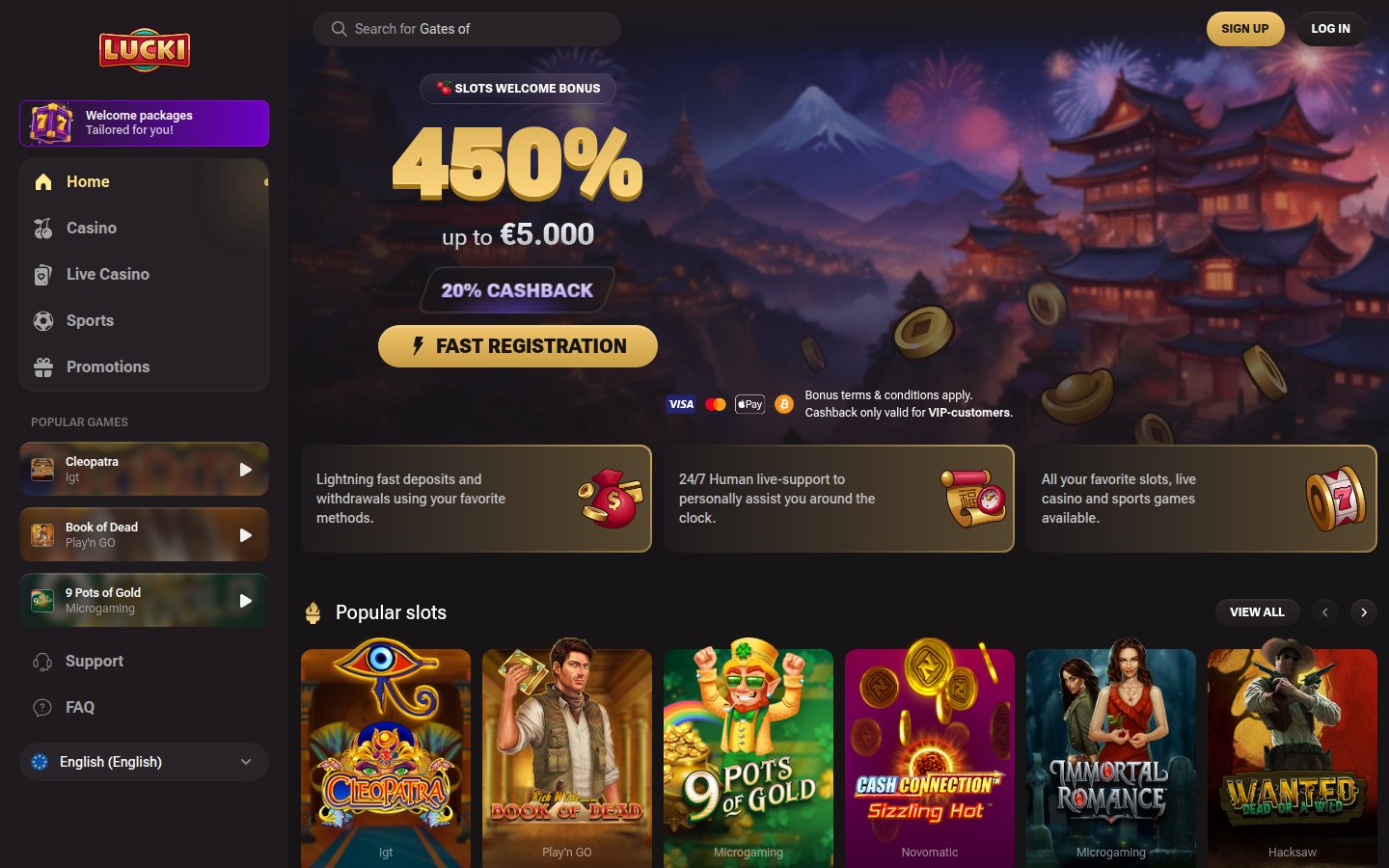 Lucki Casino screenshot 1