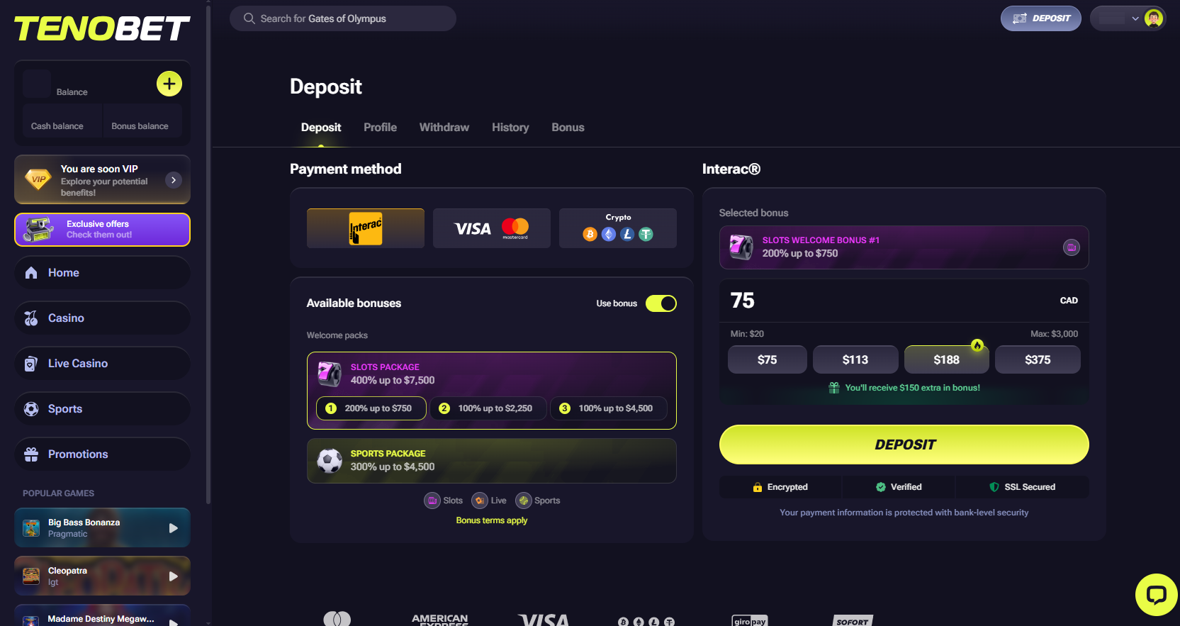 Tenobet screenshot 6