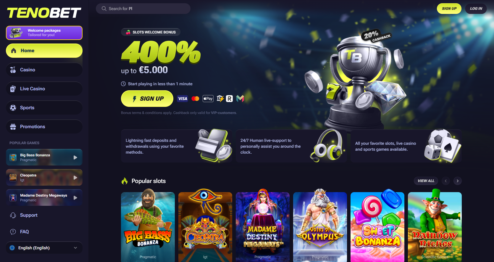 Tenobet screenshot 2