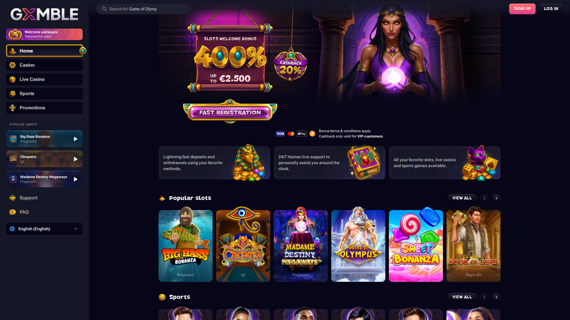 Gxmble Casino screenshot