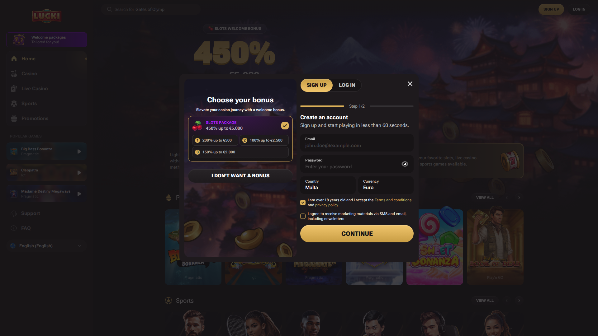Luki Casino screenshot