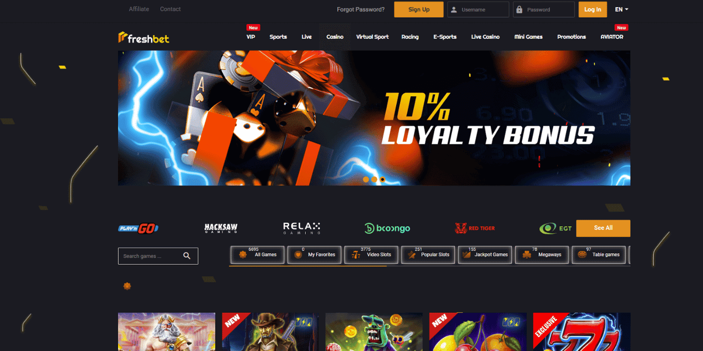 Freshbet Casino screenshot