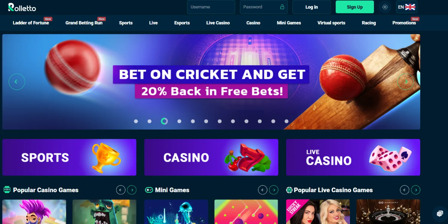 Rolletto Casino screenshot